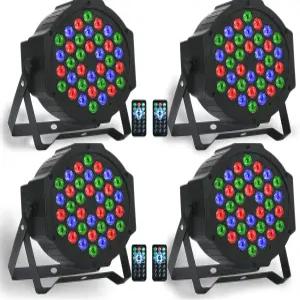 DJ 조명 사운드 활성화 리모컨 및 DMX 컨트롤 업라이트가 포함된 36개의 LED RGB 파 라이트 무대 KTV