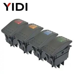 방수 바 로커 토글 스위치 자동차 보트 마린 로커 스위치 버튼 12V 220V LED 라이트 램프 4pin on Off DPST