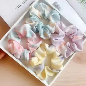 파스텔 머리 곱창 밴드 예쁜 헤어 슈슈 끈 4개 set