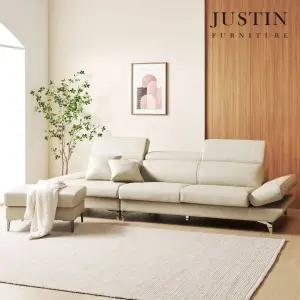 아이드 천연면피 통가죽 4인 소파+스툴