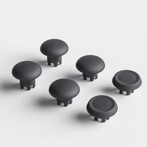 PS5 듀얼센스 엣지 컨트롤러용 성능 엄지스틱 캡 교체 키트, 플레이스테이션 5 프로 엘리트 그립 액세서리(표준 오목*2, 로우 돔*2, 하이 블랙)