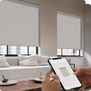 그레이윈드 스마트 롤러 쉐이드 100 암막 창문 블라인드 가정 및 사무실용 APP 제어 맞춤형 자동 Wx72 H