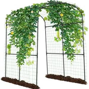 야외 등반 식물을 위한 선리시 가든 아치 트렐리스 71인치 x 47인치 83인치 금속 코어 톨 아치웨이 터널
