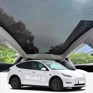 2020-2025 유리 지붕용 테슬라 모델 Y 선쉐이드, 자외선 차단 지붕 선쉐이드 단열재, 접이식 메시 스카이라이트 그늘막, 보관 가방 포함 쉬운 설치, 액세서리