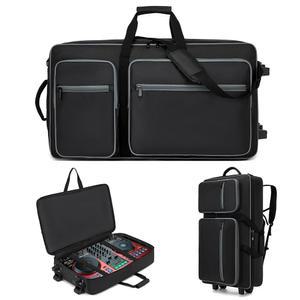 DDJ FLX10 /1000/1000SRT /REV7 /REV5 /SCLIVE 4와 호환되는 휠이 있는 DJ 케이스, 파이오니어 장비용 컨트롤러 액세서리용 멀티 포켓이 백팩, 소프