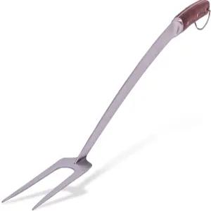 바비큐 그릴용 포크 24인치 초장거리 및 파이어 핏 엑스트라 스트롱 커브 넥 프리미엄 하드우드 핸들 야외