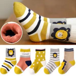 [원이안전] 방한양말 아동양말세트 파일양말 아동겨울양말 (본품)