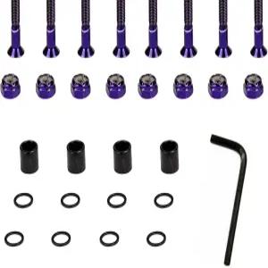 IMPORX 스케이트보드 퍼플 하드웨어 키트 - 롱보드 및 크루저용 장착 나사 너트 세트 초고강도 합금