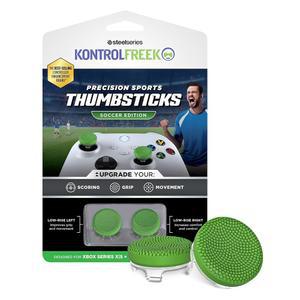Series X XBX 및 One XB1 컨트롤러용 KontrolFreek Precision 스포츠 퍼포먼스 스틱 축구 에디션 로우 라이즈 오목 그린
