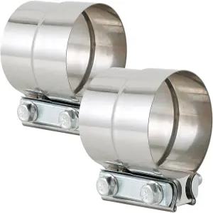 Elifecenter 2-1/2인치 배기 클램프 2.5인치 외경 대 내경 파이프 고정을 위한 랩 조인트 밴드 스테인리스