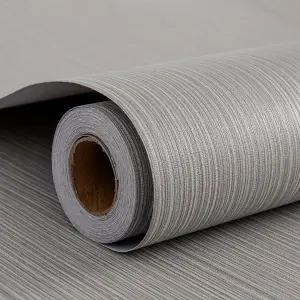후쿠몬 잔디 천 벽지 24인치 X 394인치 텍스처 모카 그레이 두꺼운 린넨 클래식 중성 직조 연락처 벽난로
