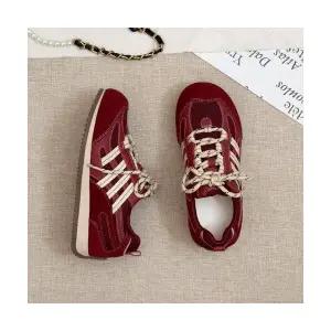 MN 여성 러닝화 빈티지 리얼 가죽 통굽 가을 스트랩 가벼운 통기성 인기3