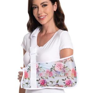 부러진 팔 찢어진 회전근개 어깨 팔꿈치 손목 부상 성인 여성용 Ledhlth 메쉬 프린트 슬링 블루 로즈 원 사이즈