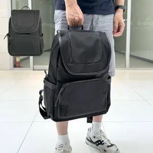 [에이치플러스몰]TBZ 노트북 서류 모던한 블랙 라운드 덮개 백팩 어깨끈 조절 가능