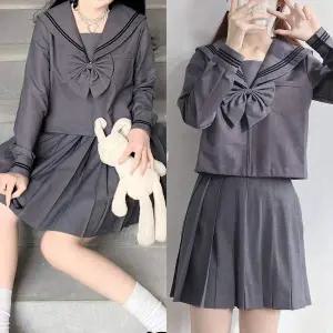 TBZ 블랙라인 그레이 세라복 프레피룩 긴팔 교복세트