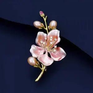 [콩심팥심]TBZ 벚꽃 모티브 미니 진주 옷핀 새봄 브로치 지르코니아
