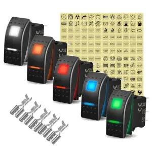 12V 20A 흰색 Led 로커 스위치 SPST / DPDT / ON OFF ON OFF ON 자동 잠금 Carling 교체 용 자동 재설정