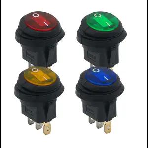 1pcs KCD105방수 버튼 12V 220V 라이트 로커 스위치 오프닝 20MM 보트 모양의 라운드 3Pin 실버 포인트 스