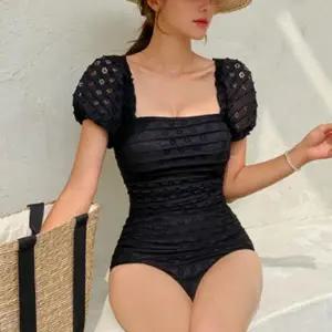 여성 여름 수영장 바캉스 스퀘어넥 레이스 원피스 수영복