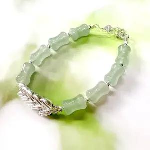 TBZ H32 동릉옥과 925실버 이삭 행운팔찌 소원팔찌