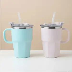 304스텐 휴대용 600ml 대용량 빨대 텀블러 캠핑용품 아웃도어 맥주잔 보냉 보