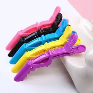 [에이치플러스몰]TBZ 컬러 악어 헤어 집게핀 5P