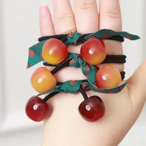 [에이치플러스몰]TBZ 체리 리본 머리끈 헤어밴드