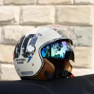 바이크 헬멧  반모 풀페이스 사계절 야구모자 남녀 남여공용 레트로