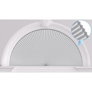 마이쉐이드 아치 창문 음영 하프 서클 암막 셀룰러 음영 무선 드릴 블라인드 없음 윈도우 하프 문 허니콤 패브릭 도구 없음 어둡게 음영 쉽게 설치 (1PCS 화이트 72인치 W X 36인치 H)