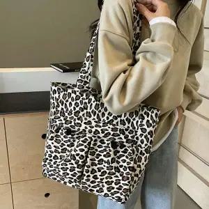 [오너클랜]WL 여성 호피 무늬 가방 숄더 쇼퍼 데일리 백 아이보리 여성쇼퍼백