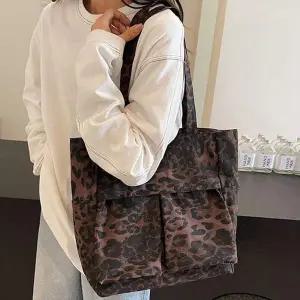 [오너클랜]WL 여성 호피 무늬 가방 숄더 쇼퍼 데일리 백 커피 여성쇼퍼백