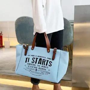 [오너클랜]WL 데일리 여성 캔버스 숄더 크로스 백 가방 스카이 여자크로스백