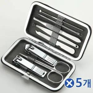 [셀러에이드]TBZ 휴대용 네일케어 손톱깎이 8종세트-실버x5개 손톱정리
