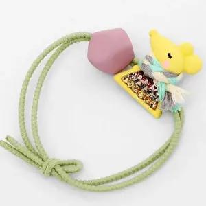 [오너클랜]TBZ 큐빅포인트 목도리 쥐 머리끈 옐로우 헤어머리끈