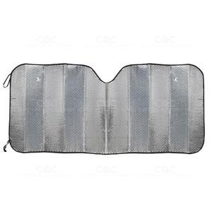 BDK 표준 크롬 더블 버블 폴딩 어코디언 오토 윈드실드 선쉐이드 - 자외선 차단 선바이저 프로텍터, 차량의 시원함과 손상을 방지하는 선쉐이드, 사용하기 쉬운 58 x 24인치, AS-215