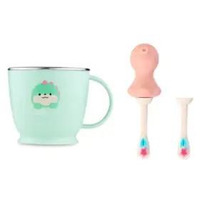 에.디.슨 스텐 양치컵 칫솔 세트 어린이집 준비물 핑크