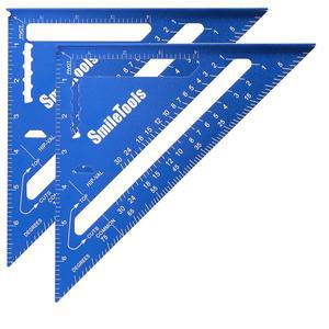 스마일툴 2팩 알루미늄 합금 카펜터 스퀘어 - 7인치 삼각형 서까래 배치 도구 목공 및 목공용
