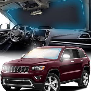 윈드실드용 FORTEM 자동차 선쉐이드, 반사형 윈드실드 240T 폴리에스터, 실내 자외선 차단, 궁극의 열 및 차단제, 접이식, 보관 가방