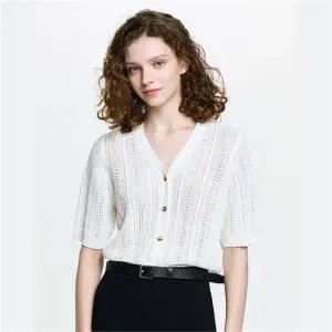 헤지스 레이디스 강연 케이블 V넥 반팔 가디건 HSSW6BC31 469339