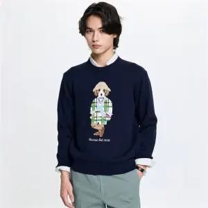 헤지스 남성 캐릭터 자수 긴팔니트 HZSW6A234N2 467504