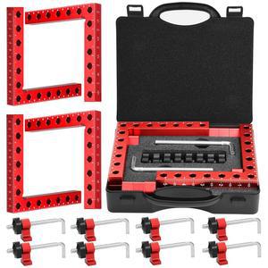 목공용 코너 클램프, 90도 직각 5.5인치 x 알루미늄 합금 포지셔닝 클램핑 사각형 4팩, 액자, 상자, 캐비닛, 서랍용 케이스 포함