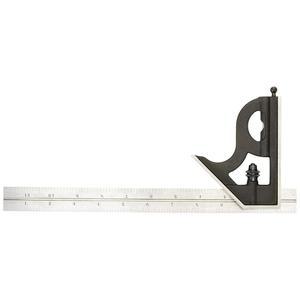 사각형 헤드가 있는 스타렛 스틸 콤비네이션 스퀘어 - 12인치 블레이드 길이, 주철 헤드, 리버서블 잠금 볼트, 스크라이버, 스피릿 레벨, 4R 그라데이션 타입 11H-12-4R