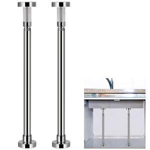 Sanbege 2개 언더마운트 싱크대 브래킷 조절 가능, 스테인리스 지지대, 주방, 욕실용 드릴 프리 설치 및 수리 키트 시스템 (19.7-31.5