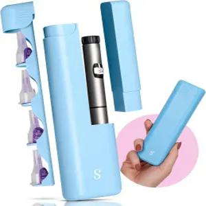 스트로베리 코 인슐린 쿨러 여행 케이스 - 내장 샤프 디스펜서 및 온도 조절 정리함 오젬픽 펜 바늘용 TSA