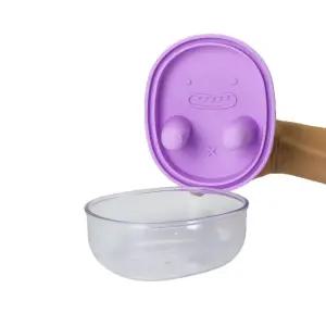 손가락집게형 간식통 스낵박스 과자 간식 보관함 휴대용 라이트블루