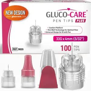 코케어 플러스 펜 팁 33G x 4mm 유니버설 핏 100/bx 플랫 베이스 및 엑스트라 박벽 기술