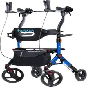 엘렌커 업라이트 워커 10인치 비공기압 타이어 앞바퀴가 달린 스탠드업 접이식 롤레이터 노인 및 패딩