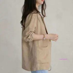 여성 얇은 데일리 긴팔 봄 재킷 여름가을 린넨 가벼운 봄가벼운 자연소재 자켓def991