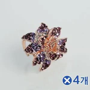 [에이치플러스몰]TBZ 머리고정 블라썸 헤어 집게핀 퍼플x4개 헤어집게