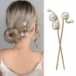 [에이치플러스몰]TBZ 뒷꽂이 핀 왕진주 헤어 세트 스틱 머리 고정 한복